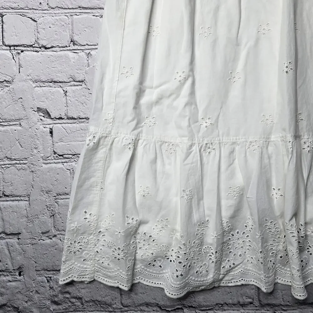 Justice 100% Cotton Eyelet Ruffle‎ Accent Maxi Dress Size 14